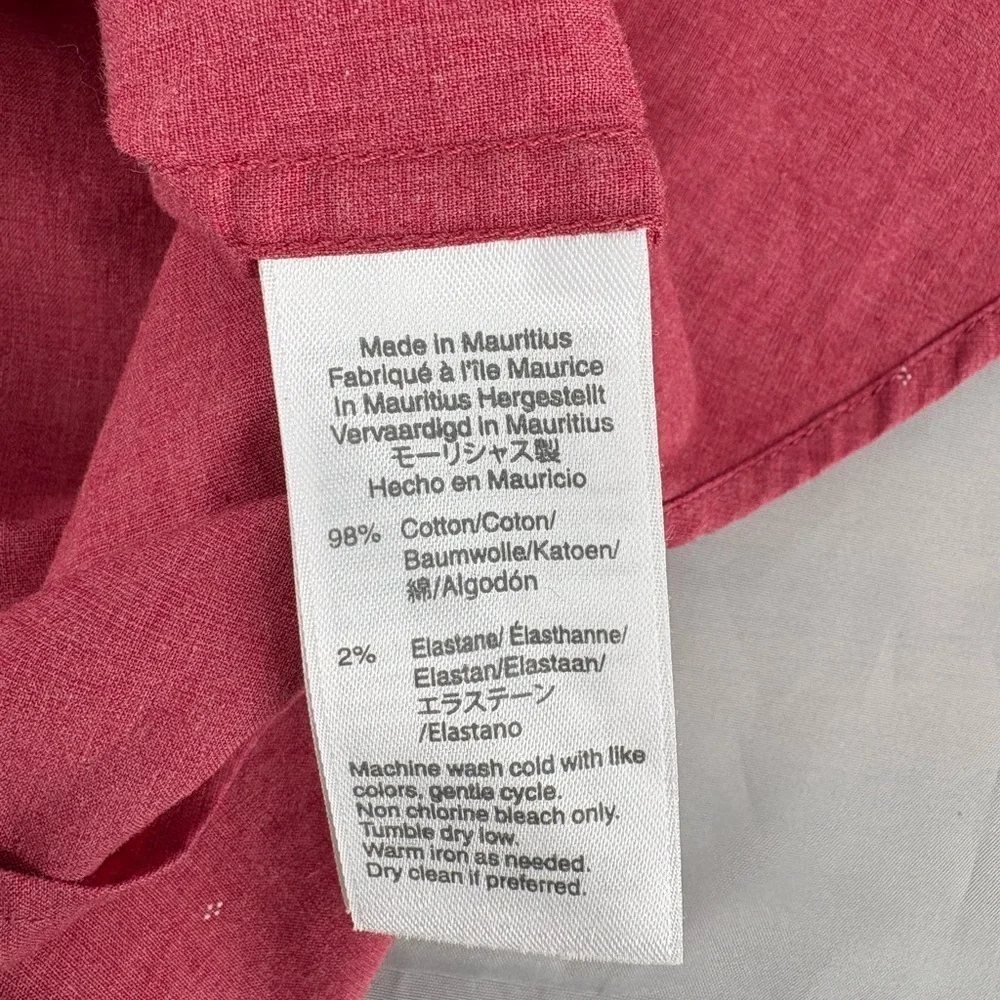 J Crew Pink Mini Pattern Button Front Shirt Mens‎ L